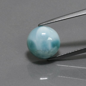 Larimar bleue naturelle coupe roude, 4,26 ct, opaque
