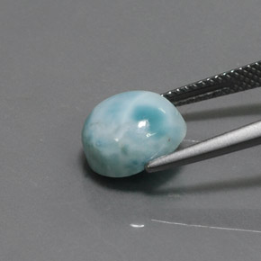 Larimar bleue naturelle coupe roude, 4,26 ct, opaque