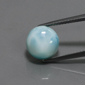 Larimar bleue naturelle coupe roude, 4,85 ct, opaque