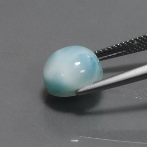 Larimar bleue naturelle coupe roude, 4,85 ct, opaque