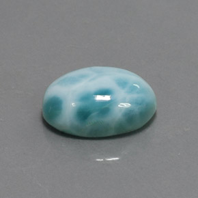Larimar bleue naturelle coupe ovale, 6,91 ct, opaque