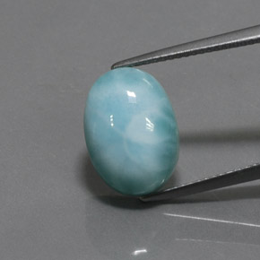 Larimar bleue naturelle coupe ovale, 7,08 ct, opaque