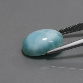 Larimar bleue naturelle coupe ovale, 7,08 ct, opaque