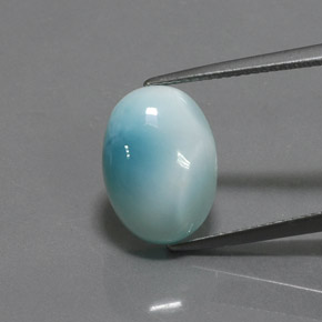 Larimar bleue naturelle coupe ovale, 7,44 ct, opaque