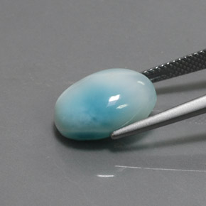 Larimar bleue naturelle coupe ovale, 7,44 ct, opaque