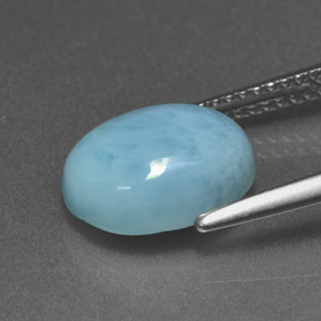 Larimar bleue naturelle coupe ovale, 3,85 ct, opaque