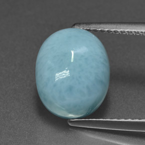 Larimar bleue naturelle coupe ovale, 4,71 ct, opaque