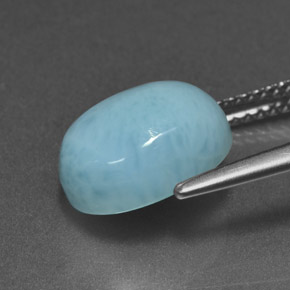 Larimar bleue naturelle coupe ovale, 4,71 ct, opaque