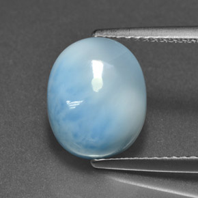 Larimar bleue naturelle coupe ovale, 4,80 ct, opaque