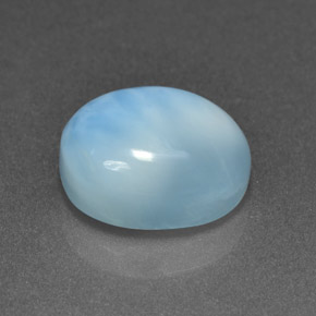 Larimar bleue naturelle coupe ovale, 4,80 ct, opaque