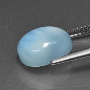 Larimar bleue naturelle coupe ovale, 4,80 ct, opaque