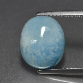 Larimar Bleu naturelle Coupe ovale, 5.81 ct, Opaque