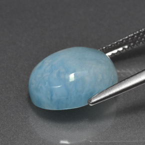 Larimar Bleu naturelle Coupe ovale, 5.81 ct, Opaque