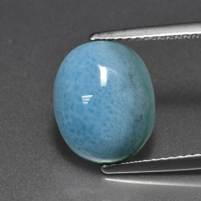 Larimar bleue naturelle coupe ovale, 5,04 ct, opaque