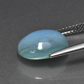 Larimar bleue naturelle coupe ovale, 5,04 ct, opaque