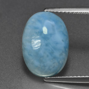 Larimar bleue naturelle coupe ovale, 6,88 ct, opaque