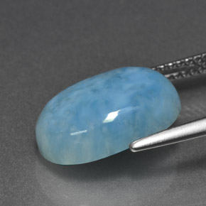 Larimar bleue naturelle coupe ovale, 6,88 ct, opaque