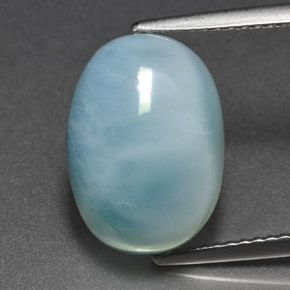 Larimar bleue naturelle coupe ovale, 7,96 ct, opaque