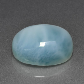 Larimar bleue naturelle coupe ovale, 7,96 ct, opaque