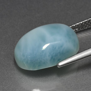 Larimar bleue naturelle coupe ovale, 7,96 ct, opaque