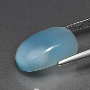 Larimar bleue naturelle coupe ovale, 7,11 ct, opaque