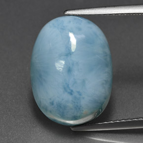 Larimar bleue naturelle coupe ovale, 11,25 ct, opaque