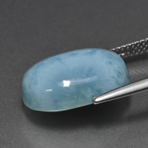 Larimar bleue naturelle coupe ovale, 11,25 ct, opaque