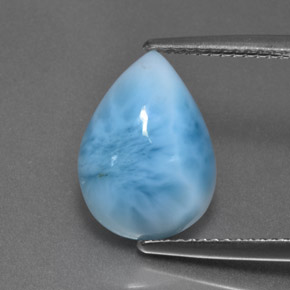Larimar bleue naturelle en forme de poire, 5,87 ct, opaque