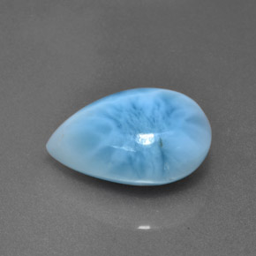 Larimar bleue naturelle en forme de poire, 5,87 ct, opaque
