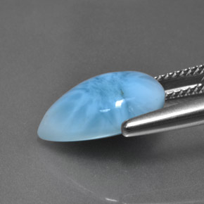 Larimar bleue naturelle en forme de poire, 5,87 ct, opaque