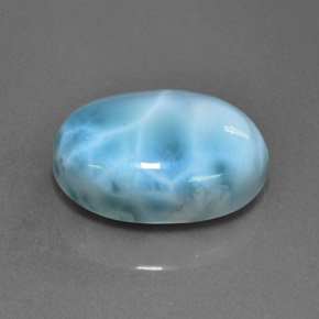 Larimar bleue naturelle coupe ovale, 24,71 ct, opaque