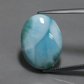 Larimar bleue naturelle coupe ovale, 15,22 ct, opaque