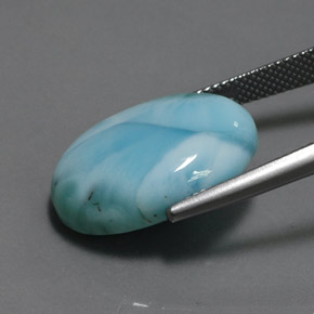 Larimar bleue naturelle coupe ovale, 15,22 ct, opaque
