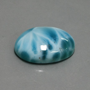 Larimar bleue naturelle coupe ovale, 15,87 ct, opaque