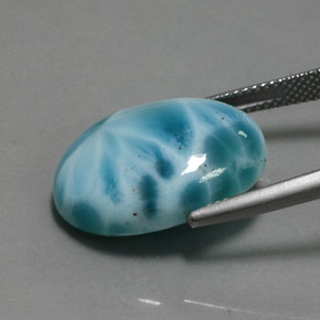 Larimar bleue naturelle coupe ovale, 15,87 ct, opaque