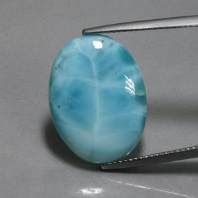 Larimar Bleu naturelle Coupe ovale, 11.74 ct, Opaque