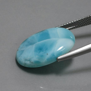 Larimar Bleu naturelle Coupe ovale, 11.74 ct, Opaque
