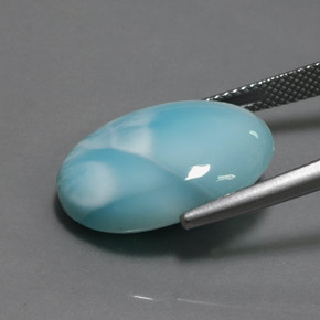 Larimar bleue naturelle coupe ovale, 15,80 ct, opaque