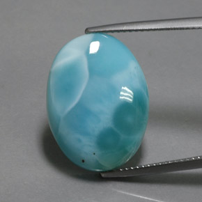 Larimar bleue naturelle coupe ovale, 14,23 ct, opaque