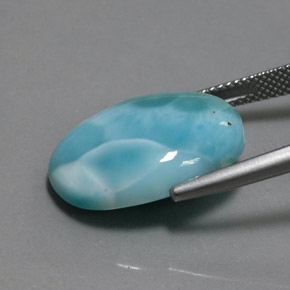 Larimar bleue naturelle coupe ovale, 14,23 ct, opaque