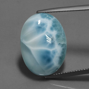 Larimar Bleu naturelle Coupe ovale, 15.33 ct, Opaque