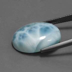 Larimar Bleu naturelle Coupe ovale, 15.33 ct, Opaque