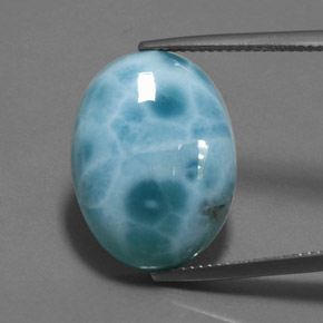 Larimar Bleu naturelle Coupe ovale, 15.77 ct, Opaque