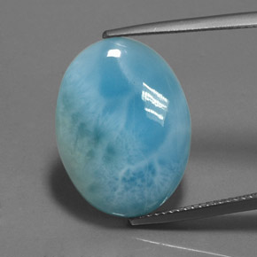 Larimar bleu naturelle coupe ovale, 11,45 ct, opaque