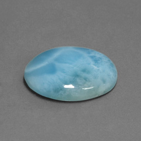 Larimar bleu naturelle coupe ovale, 11,45 ct, opaque