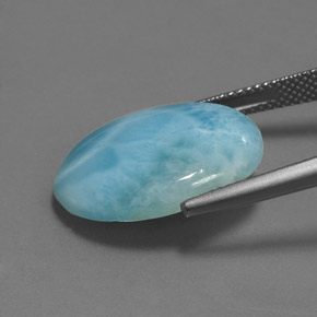 Larimar bleu naturelle coupe ovale, 11,45 ct, opaque