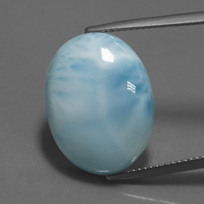 Larimar bleue naturelle coupe ovale, 18,16 ct, opaque