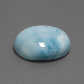 Larimar bleue naturelle coupe ovale, 18,16 ct, opaque