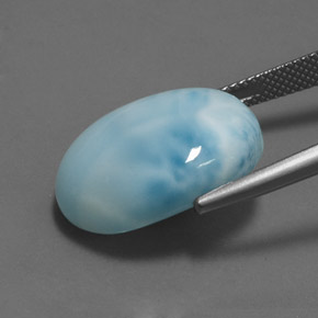 Larimar bleue naturelle coupe ovale, 18,16 ct, opaque