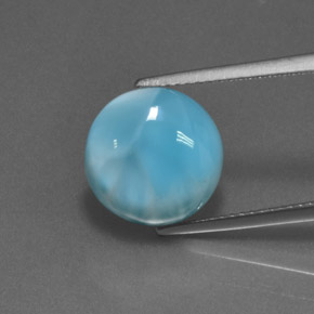 Larimar Bleu naturelle Coupe roude, 6.52 ct, Opaque